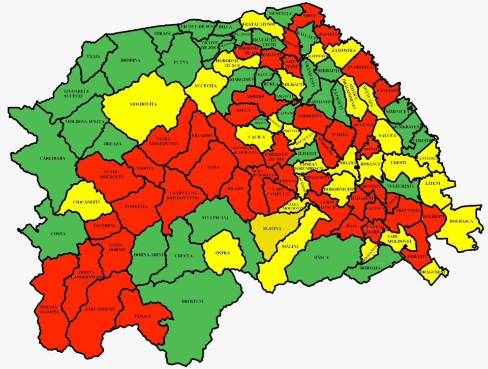 Incidența cazurilor de Covid în județul Suceava