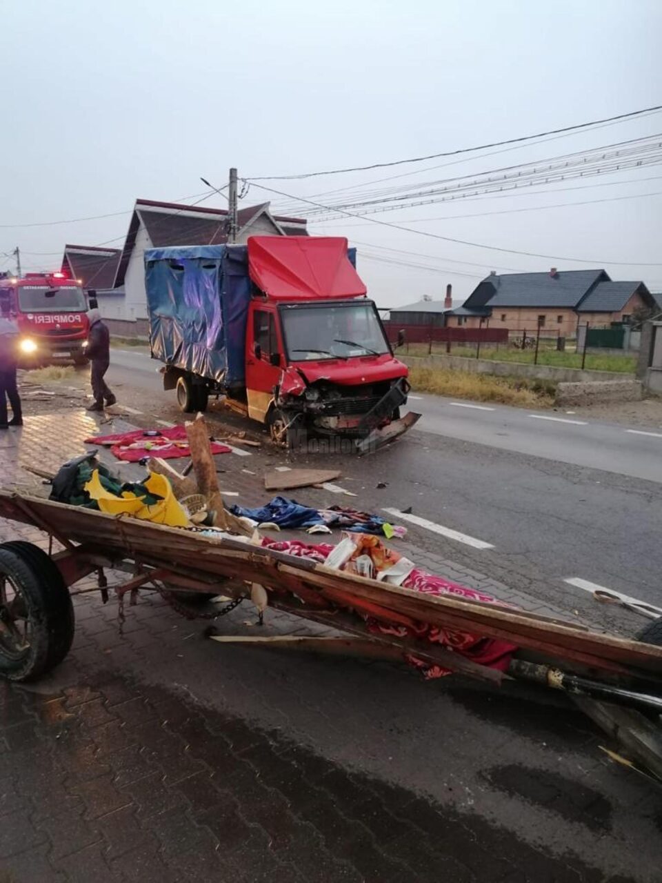 Accidentul produs marți, în jurul orei 7.00, pe DN 17A, la Marginea
