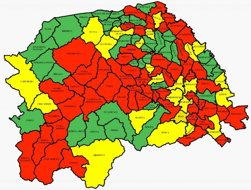 Incidența cazurilor de Covid în județul Suceava