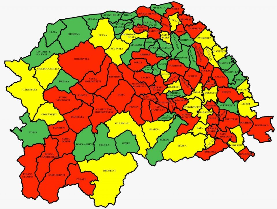 Incidența cazurilor de Covid în județul Suceava