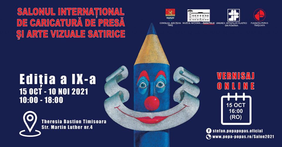 Salonul Internațional de Caricatură de Presă și Arte Vizuale Satirice, ediția a IX-a, accesibil și în mediul virtual