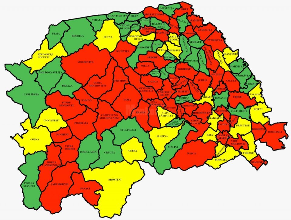 Incidența cazurilor de Covid în județul Suceava
