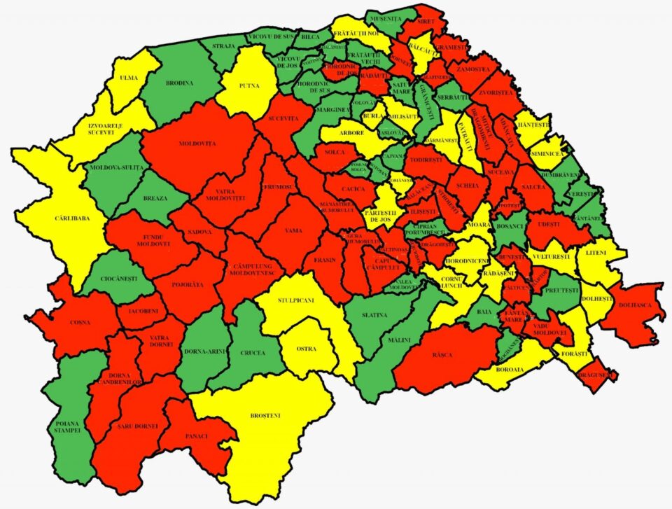 Incidența cazurilor de Covid în județul Suceava