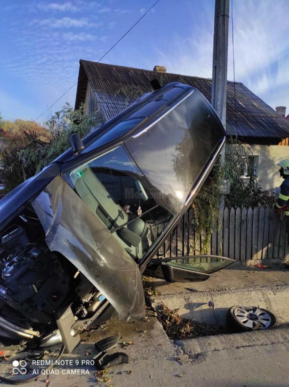 Accidentul nu a avut, din fericire, consecințe grave