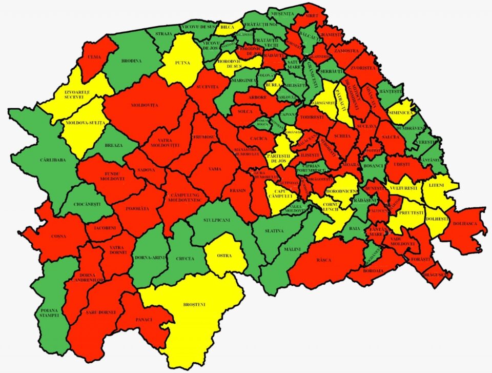 Incidența cazurilor de Covid în județul Suceava
