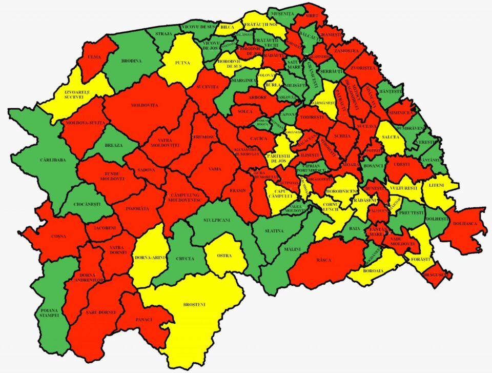 Incidența cazurilor de Covid în județul Suceava