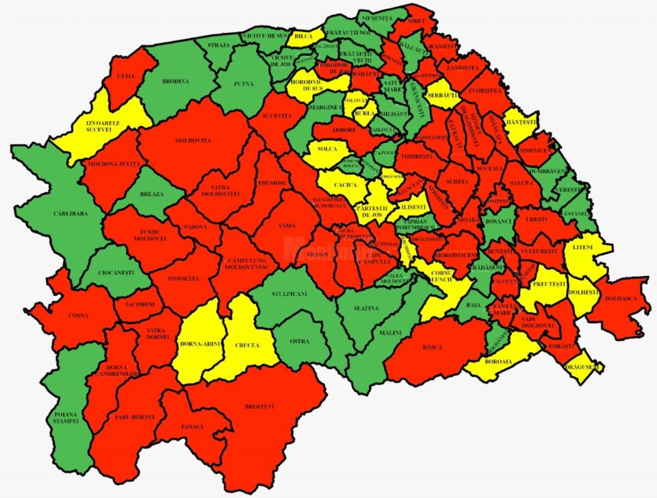 Rata de infectare în municipiul Suceava a scăzut la 6,82 de cazuri de Covid la mia de locuitori