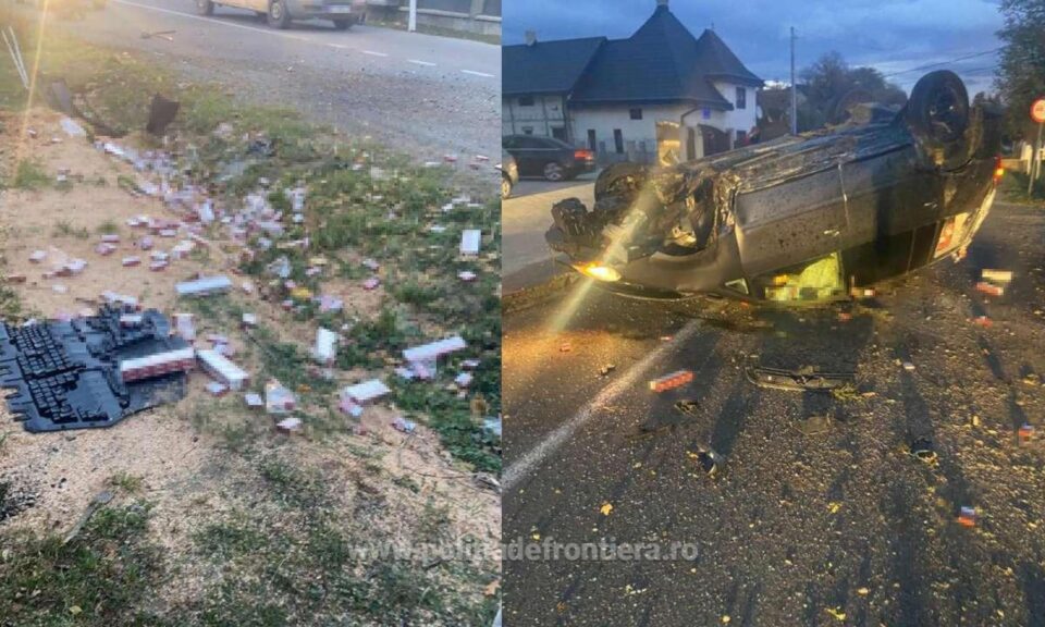 Bărbatul care s-a răsturnat cu mașina încărcată cu 6.250 pachete de țigări, arestat la domiciliu Bărbatul care s-a răsturnat cu mașina încărcată cu 6.250 pachete de țigări, arestat la domiciliu