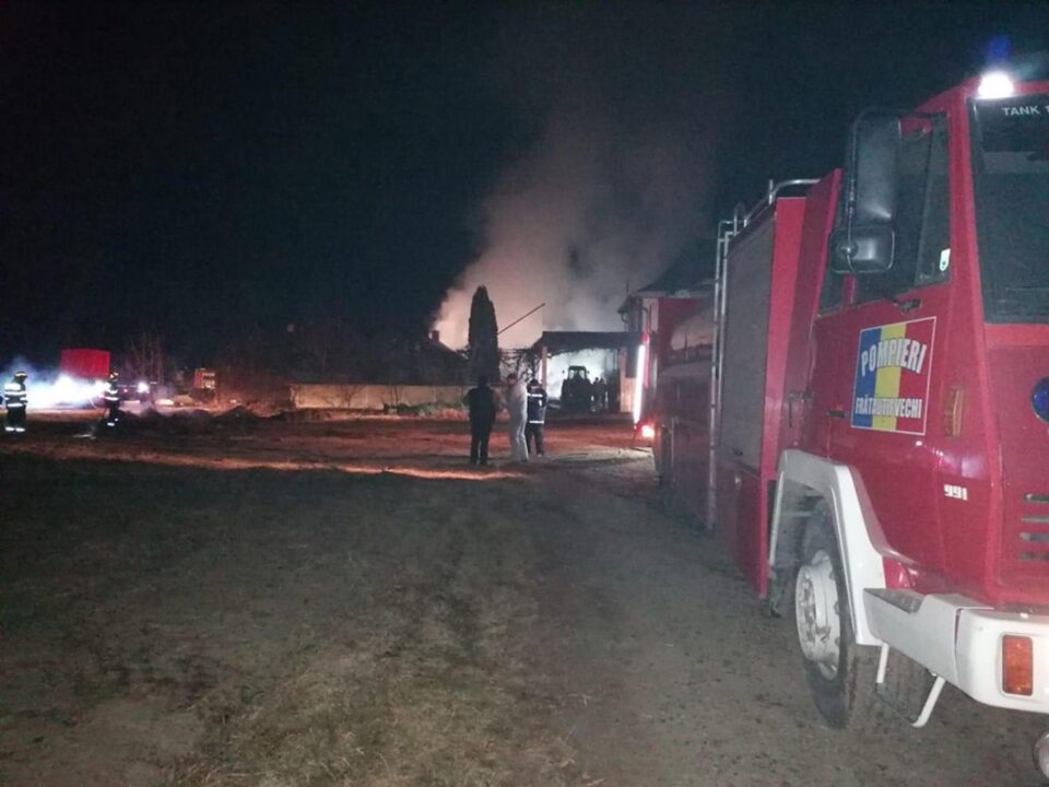 Vaci, porci, păsări și o întreagă gospodărie au ars într-un devastator incendiu