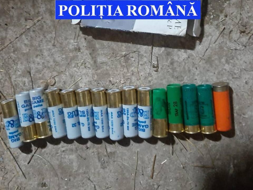 Armă de vânătoare, muniție, trofee și carne de vânat, descoperite în casa unui bărbat din Mălini
