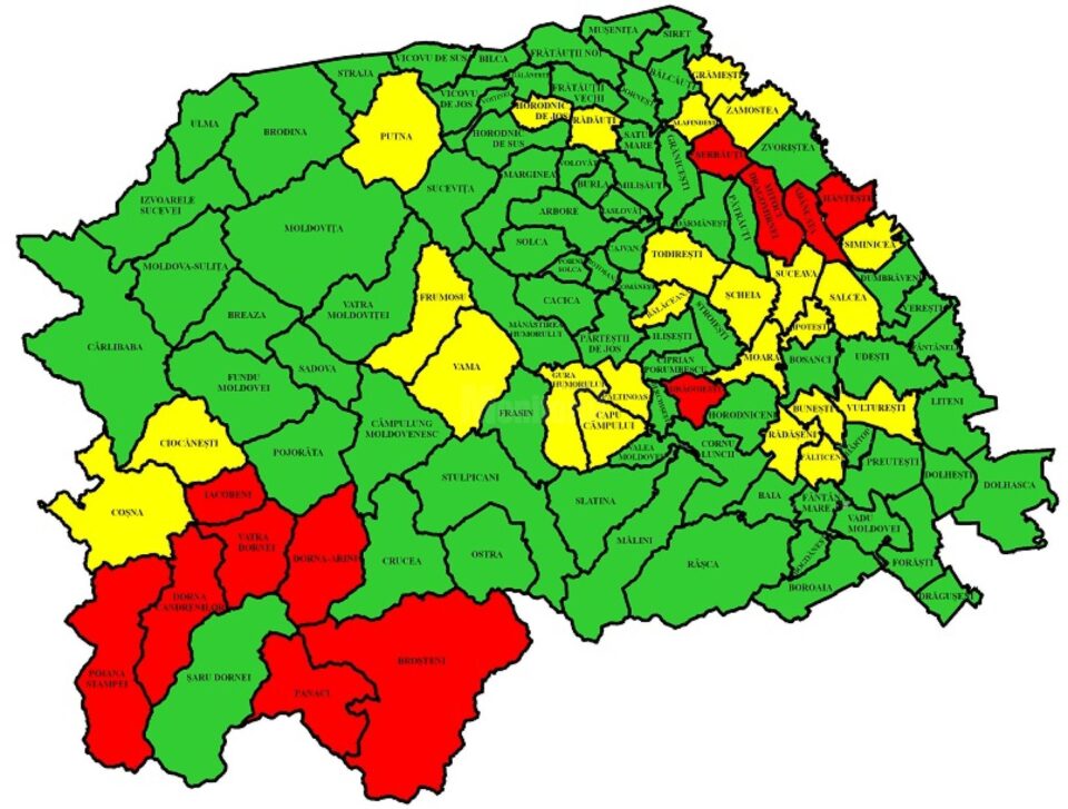 Municipiul Suceava a intrat oficial în scenariul galben, rata de infectare scăzând la 2,97 la mie