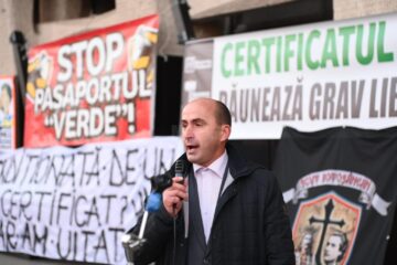 Primarul din Bosanci, Neculai Miron, la protestul de duminica