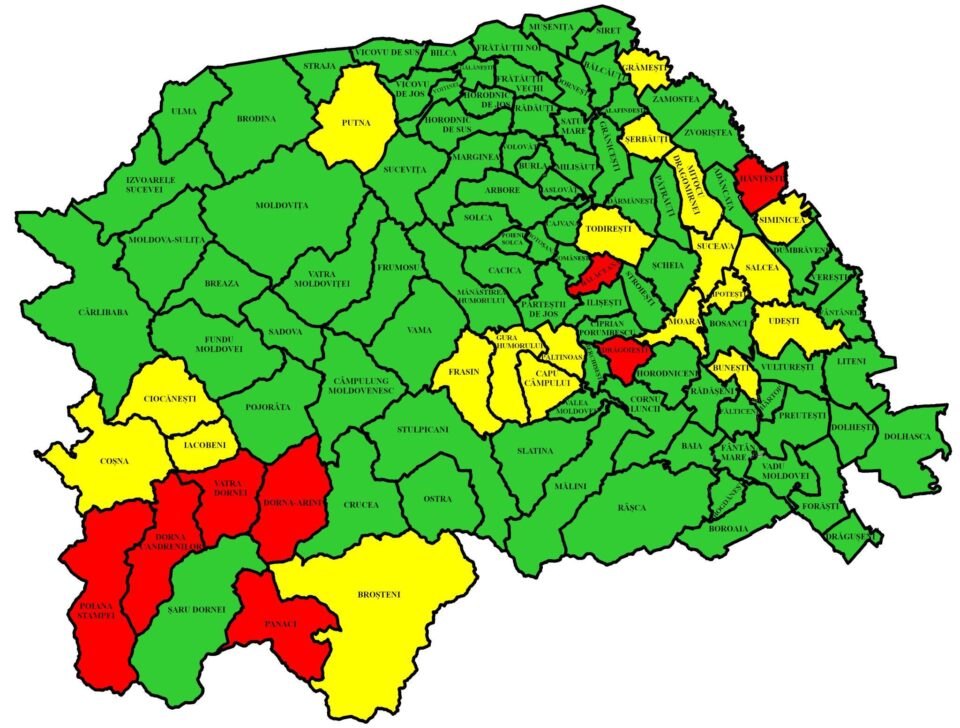 Incidența cazurilor de Covid în județul Suceava