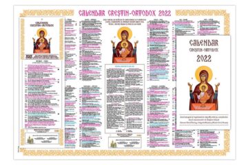 A apărut calendarul creștin-ortodox pentru anul 2022