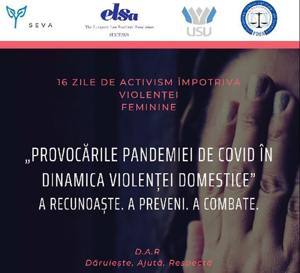 Campania „16 zile de activism împotriva violenței asupra femeii” a debutat joi la Suceava Campania „16 zile de activism împotriva violenței asupra femeii” a debutat joi la Suceava