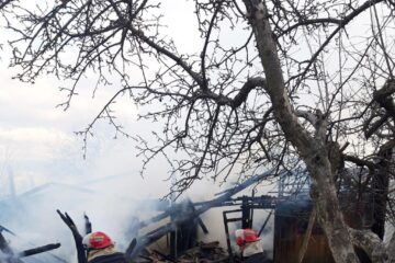 Proprietara stătea în casă de vorbă cu o vecină, iar șura ardea