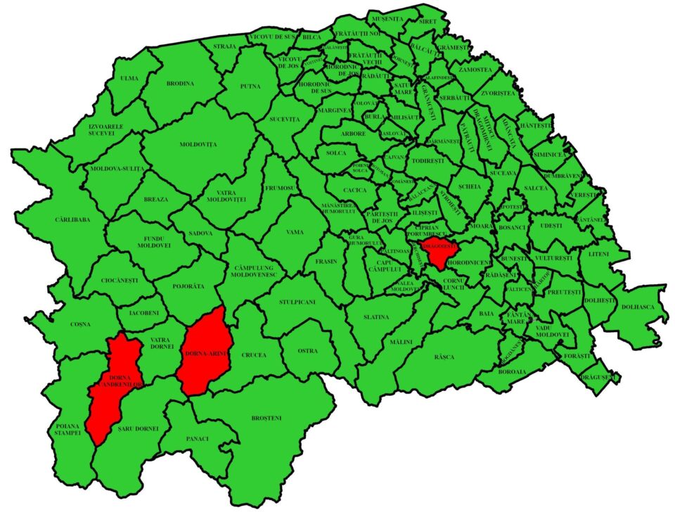 Rata de incidență a îmbolnăvirilor în județul Suceava a scăzut la 0,49 la mie, dar trei localități sunt încă în „zona roșie” Rata de incidență a îmbolnăvirilor în județul Suceava a scăzut la 0,49 la mie, dar trei localități sunt încă în „zona roșie”