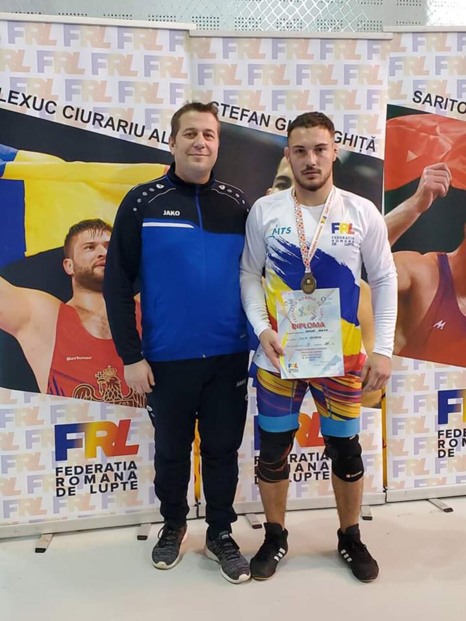 Adrian Agache împreună cu antrenorul Daniel Ciubotaru