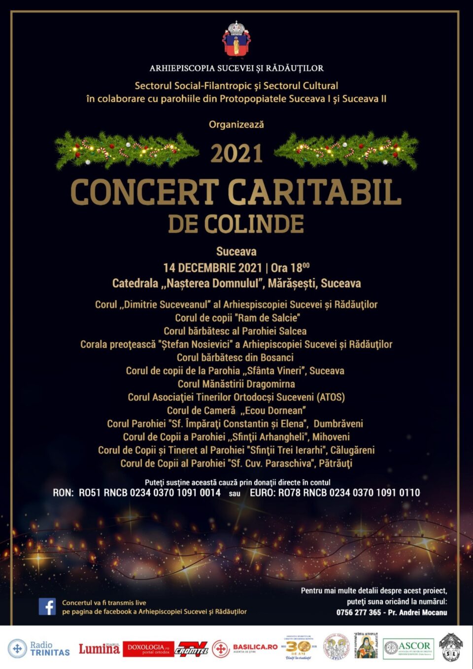 Concert de colinde, marți, la Catedrala „Nașterea Domnului”, în cadrul proiectului „Un Crăciun pentru fiecare” Concert de colinde, marți, la Catedrala „Nașterea Domnului”, în cadrul proiectului „Un Crăciun pentru fiecare”