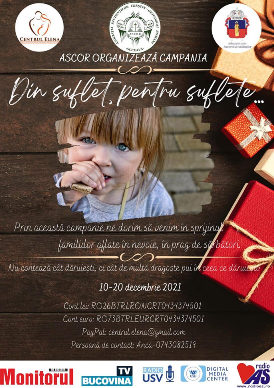 Concert caritabil organizat de ASCOR Suceava, la Biserica „Sfânta Vineri” Suceava