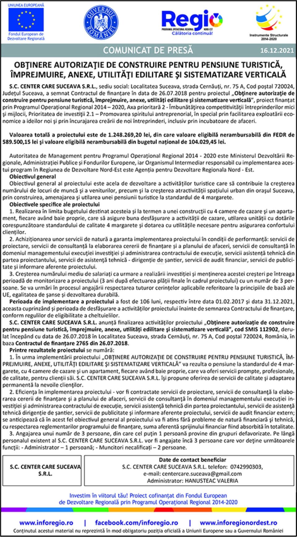 OBȚINERE AUTORIZAȚIE DE CONSTRUIRE PENTRU PENSIUNE TURISTICĂ, ÎMPREJMUIRE, ANEXE, UTILITĂȚI EDILITARE ȘI SISTEMATIZARE VERTICALĂ