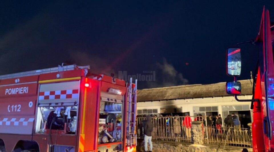 Un service auto din Bosanci, afectat de un serios incendiu
