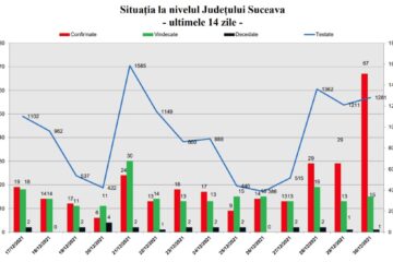 Situatia la nivelul judetului Suceava - ultimele 14 zile