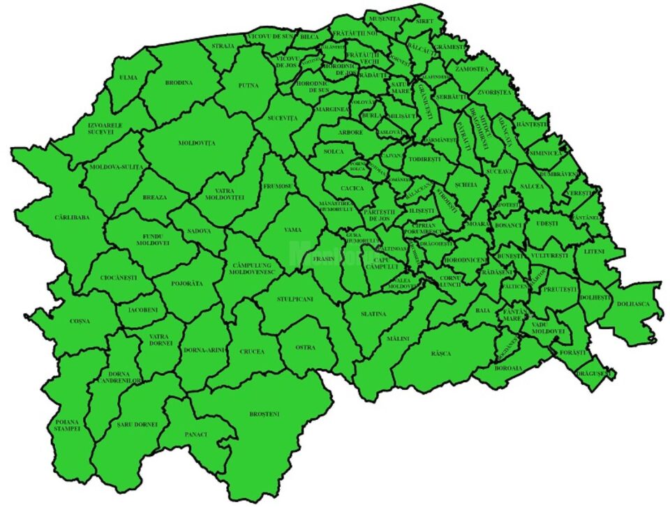 Județul Suceava este din nou verde în totalitate după ce rata de infectare din Iacobeni a scăzut sub 2 la mie