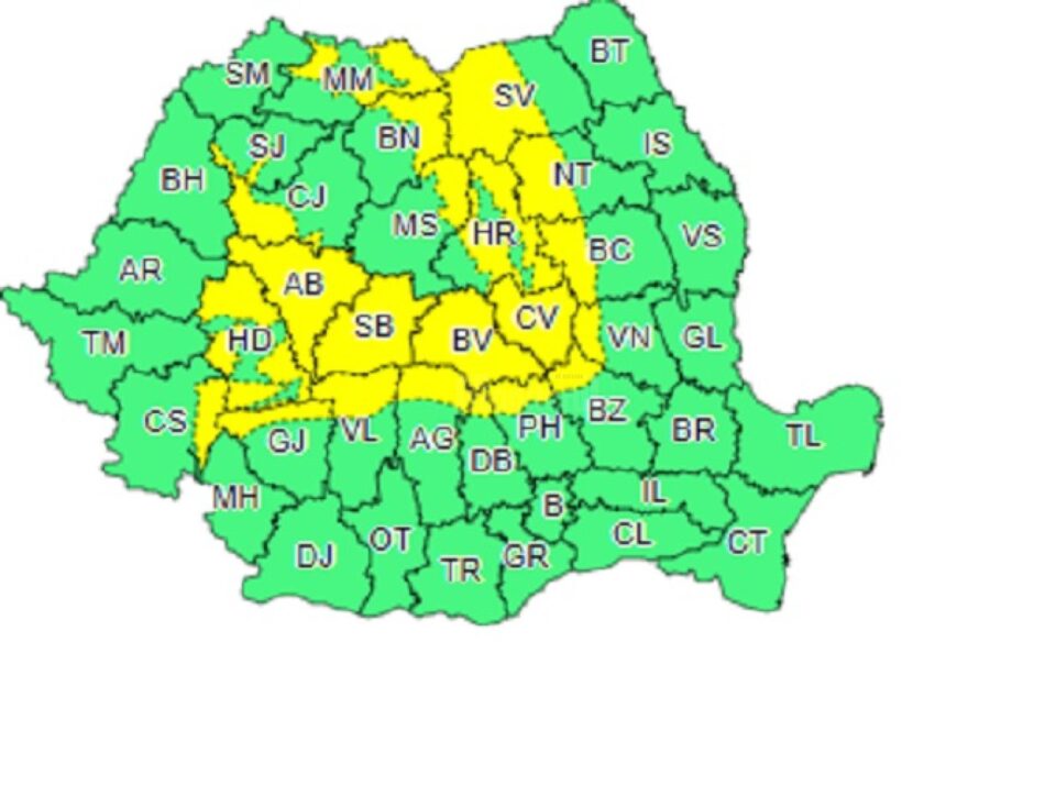 Vânt puternic în zona de munte a județului Suceava
