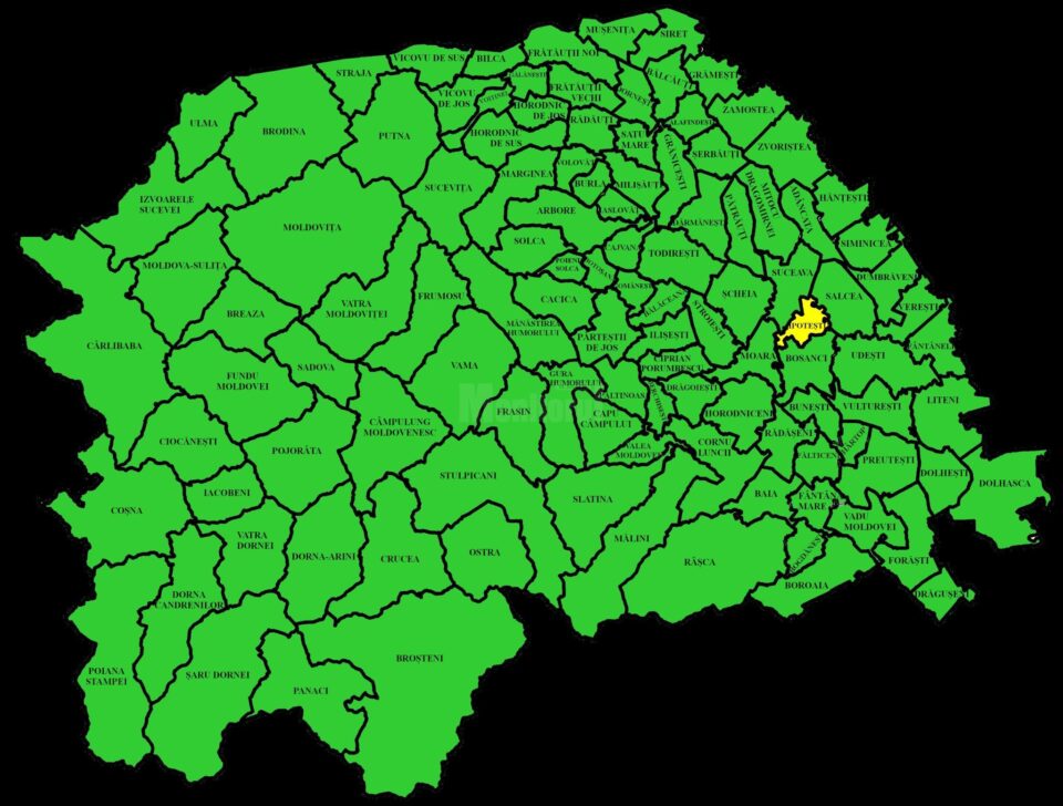 Harta incidentei Covid in judetul Suceava