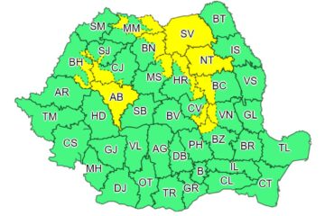 Cod galben de vânt puternic, până miercuri seara