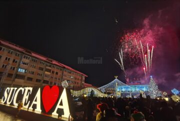 Grandios foc de artificii, în centrul Sucevei, la trecerea în 2022