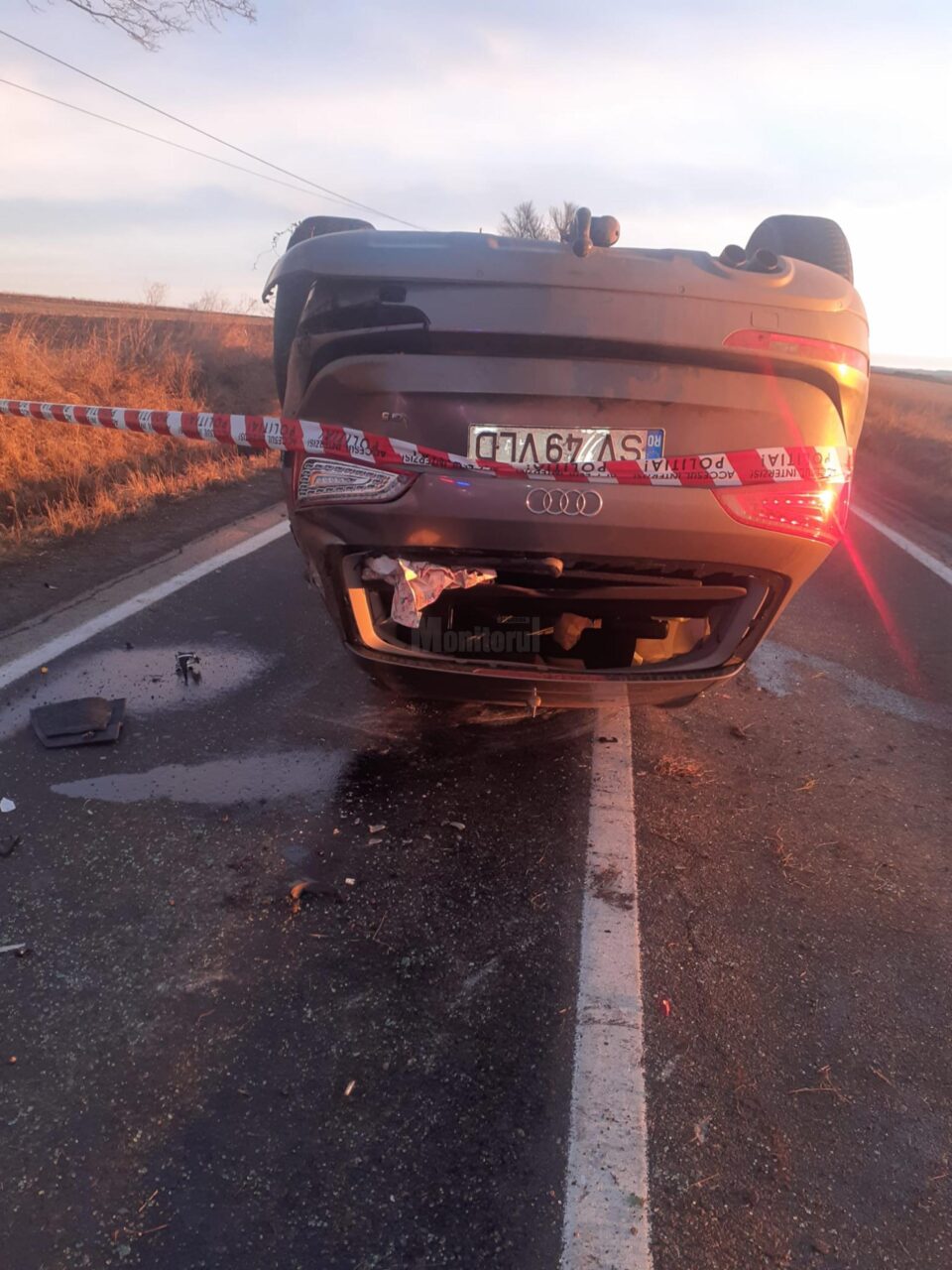 Autoturismul răsturnat între Milișăuți și Iaslovăț