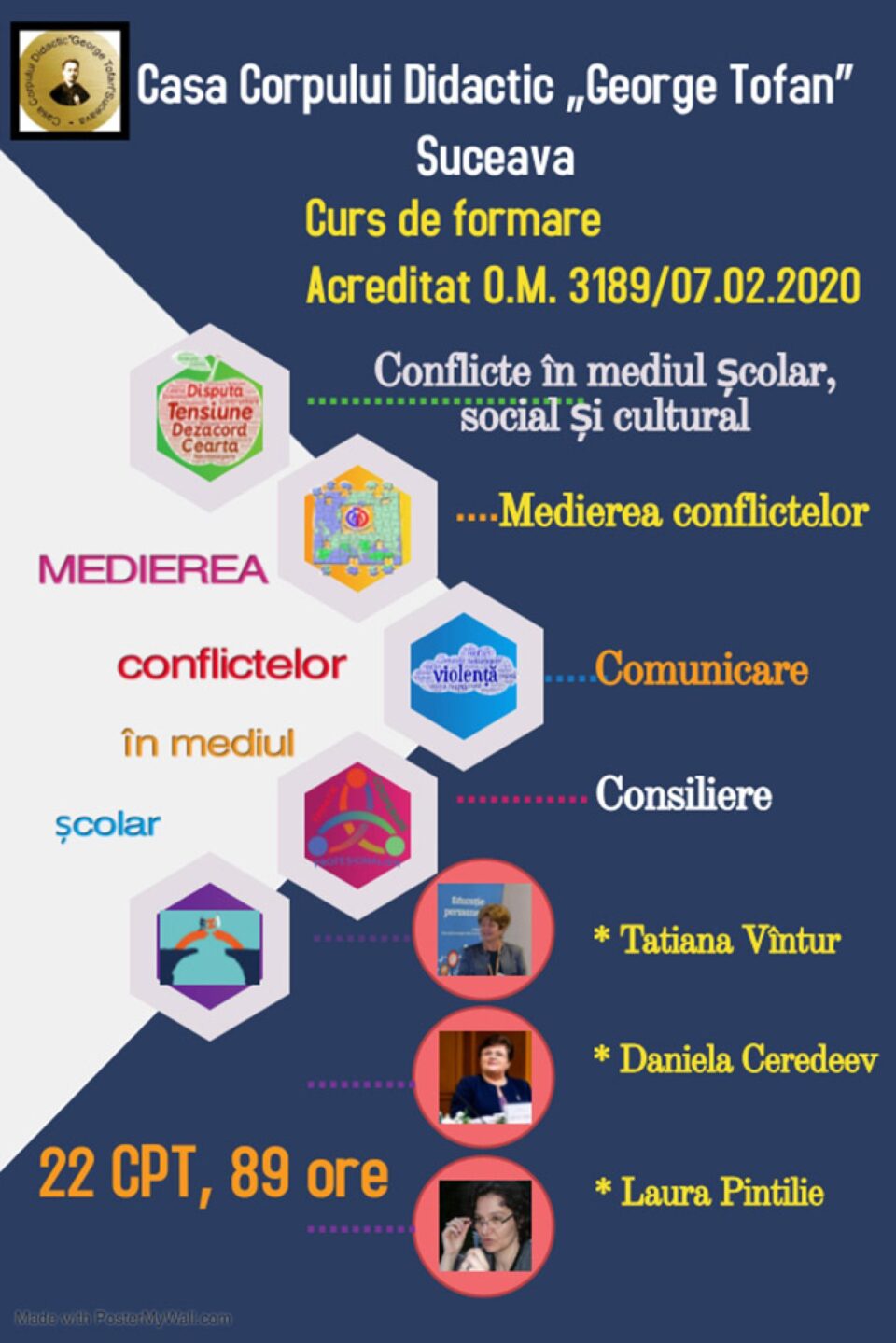 Cursul de formare „Medierea conflictelor în mediul școlar”, organizat de Casa Corpului Didactic „George Tofan”