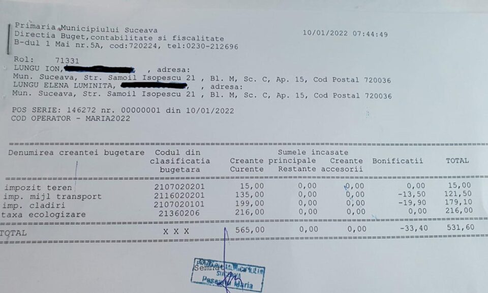 Ion Lungu a plătit primul taxele și impozitele și în 2022