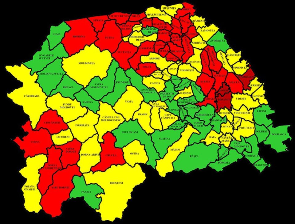 Județul Suceava a intrat în scenariul roșu