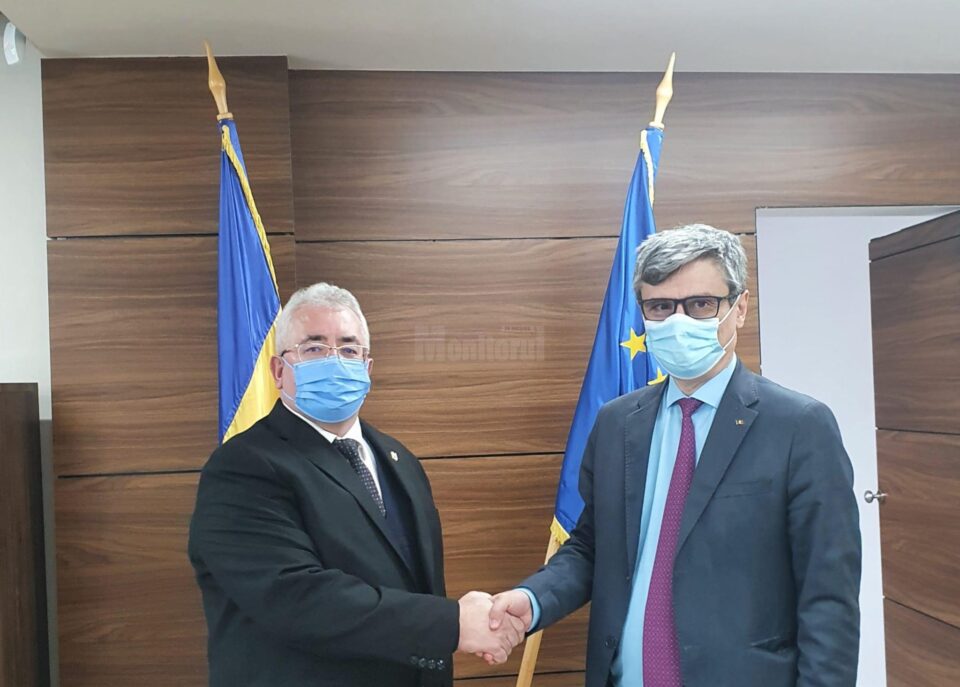 Primarul Sucevei, Ion Lungu, cu cu ministrul Energiei, Virgil Popescu
