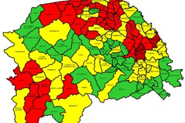 Harta incidenței în județul Suceava
