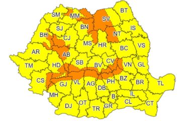 Cod portocaliu si cod galben pe teritoriul Sucevei 17-18 ianuarie 2022