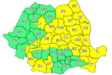 Cod galben de vânt puternic până în această seară
