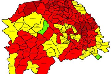 Harta incidenței Covid în județ
