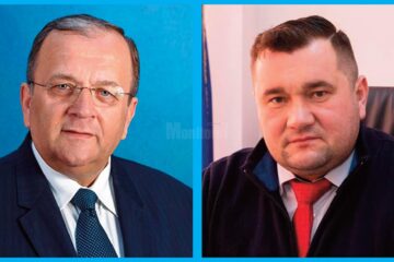 Președintele CJ Suceava, Gheorghe Flutur, și primarul comunei Mitocu Dragomirnei, Radu Reziuc