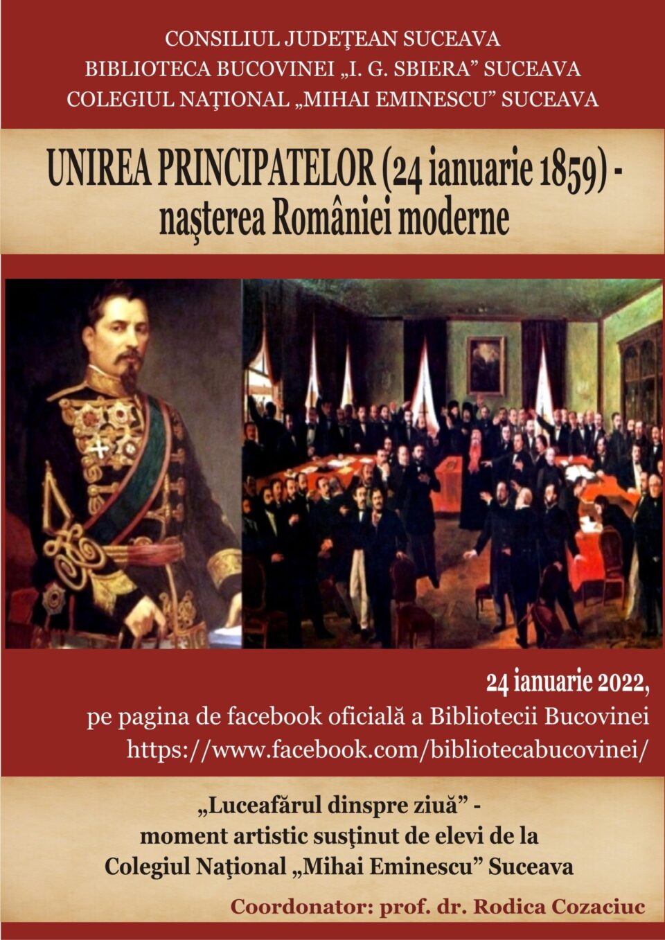 Unirea Principatelor (24 ianuarie 1859) – nașterea României moderne, eveniment online