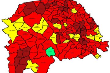 Harta incidenței Covid în județ