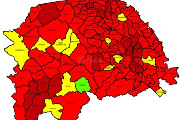 Harta incidenței Covid în județ