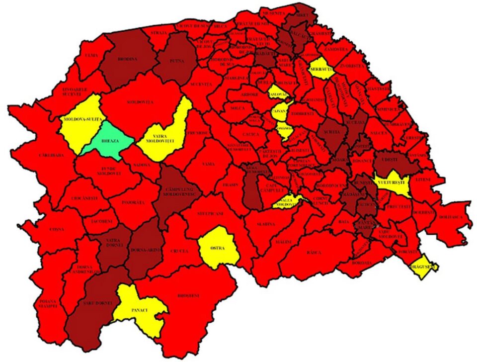 Doar localitatea Breaza este în scenariu verde