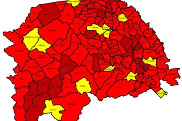 Harta incidenței cazurilor Covid în județ