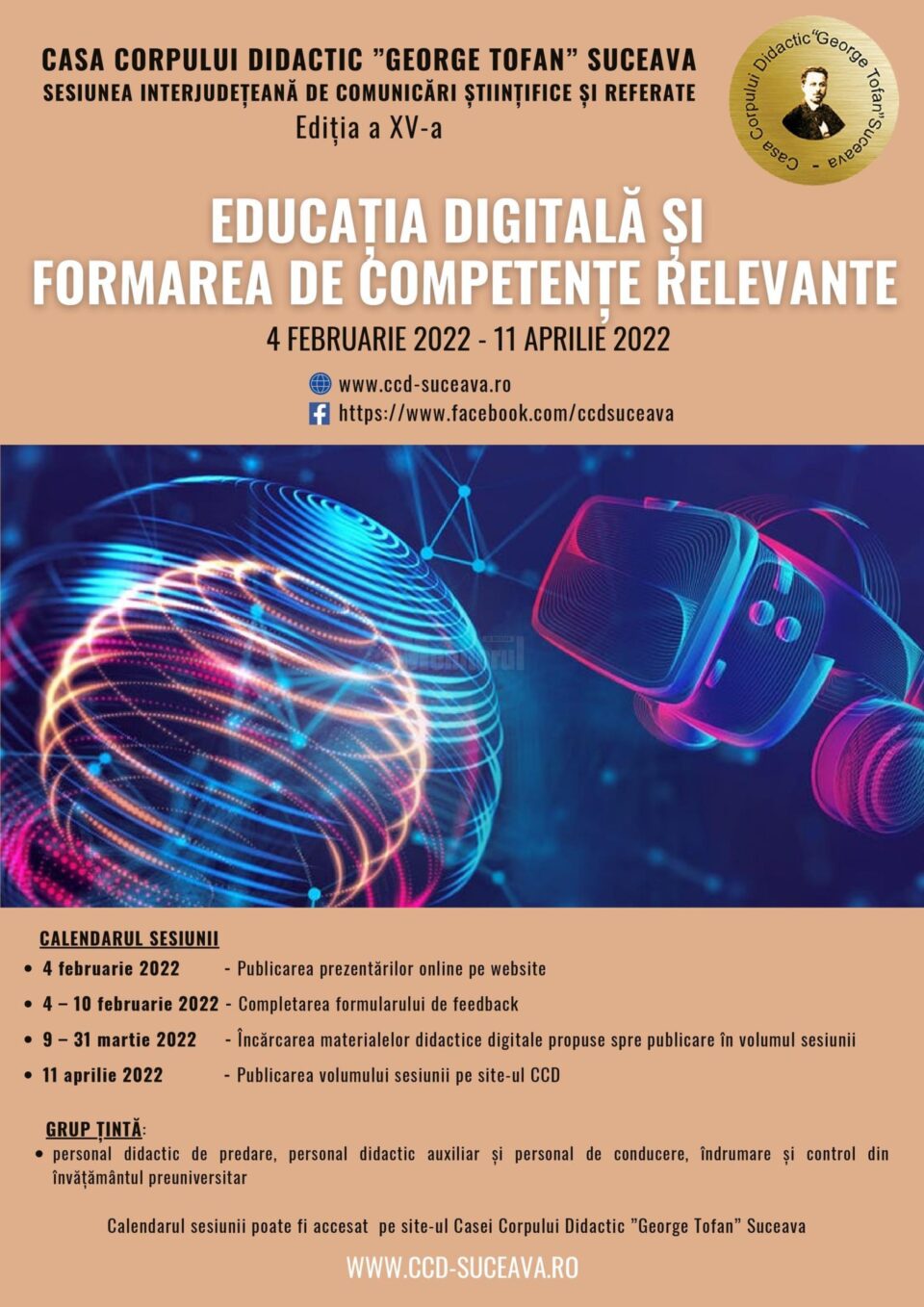 Sesiunea interjudețeană de comunicări științifice și referate, ediția a XV-a, vineri, online Sesiunea interjudețeană de comunicări științifice și referate, ediția a XV-a, vineri, online