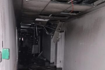 Zona afectată de incendiu de la Spitalul Județean