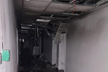 Zona afectată de incendiu de la Spitalul Județean